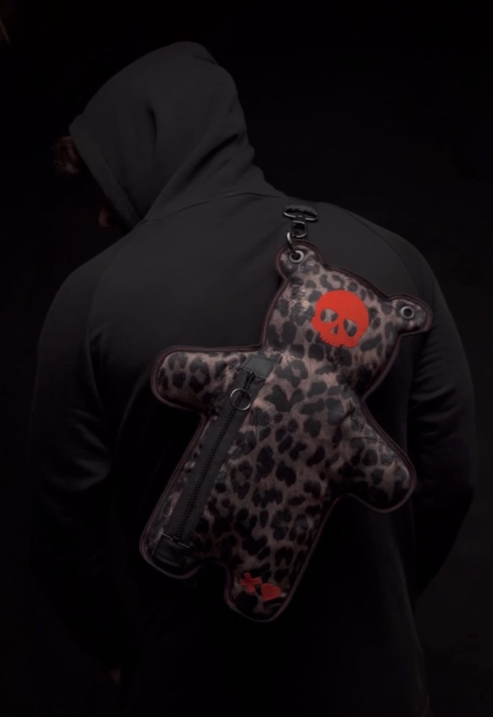 SkullBEARS | Brown Leo Jacquard | Orange Velvet Bear Bag - SPICYBEARS