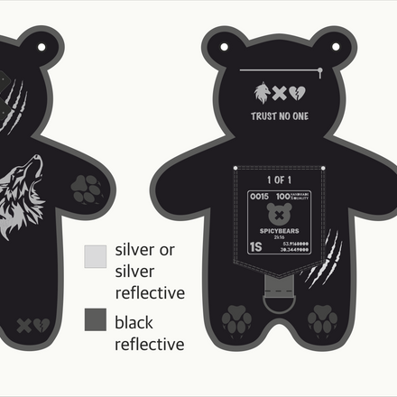 custom bear ' Lonely Wolf'