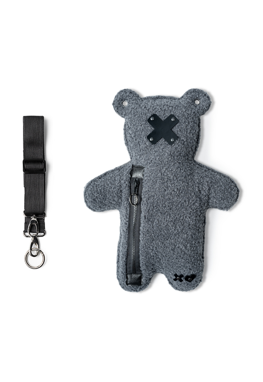 NIMBU | Dark Gray Cloud Bouclé | Black Acrylic Bear Bag - SPICYBEARS