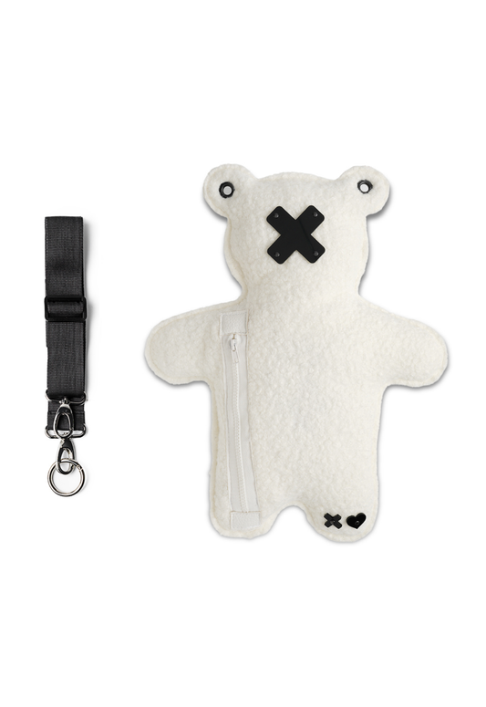 ICY | White Bouclé | Black Acrylic Bear Bag - SPICYBEARS