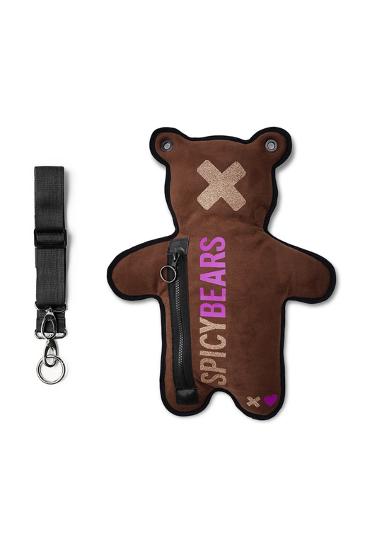 Choco | Gold Glitter - Neon Purple | Faux Suede Bear Bag
