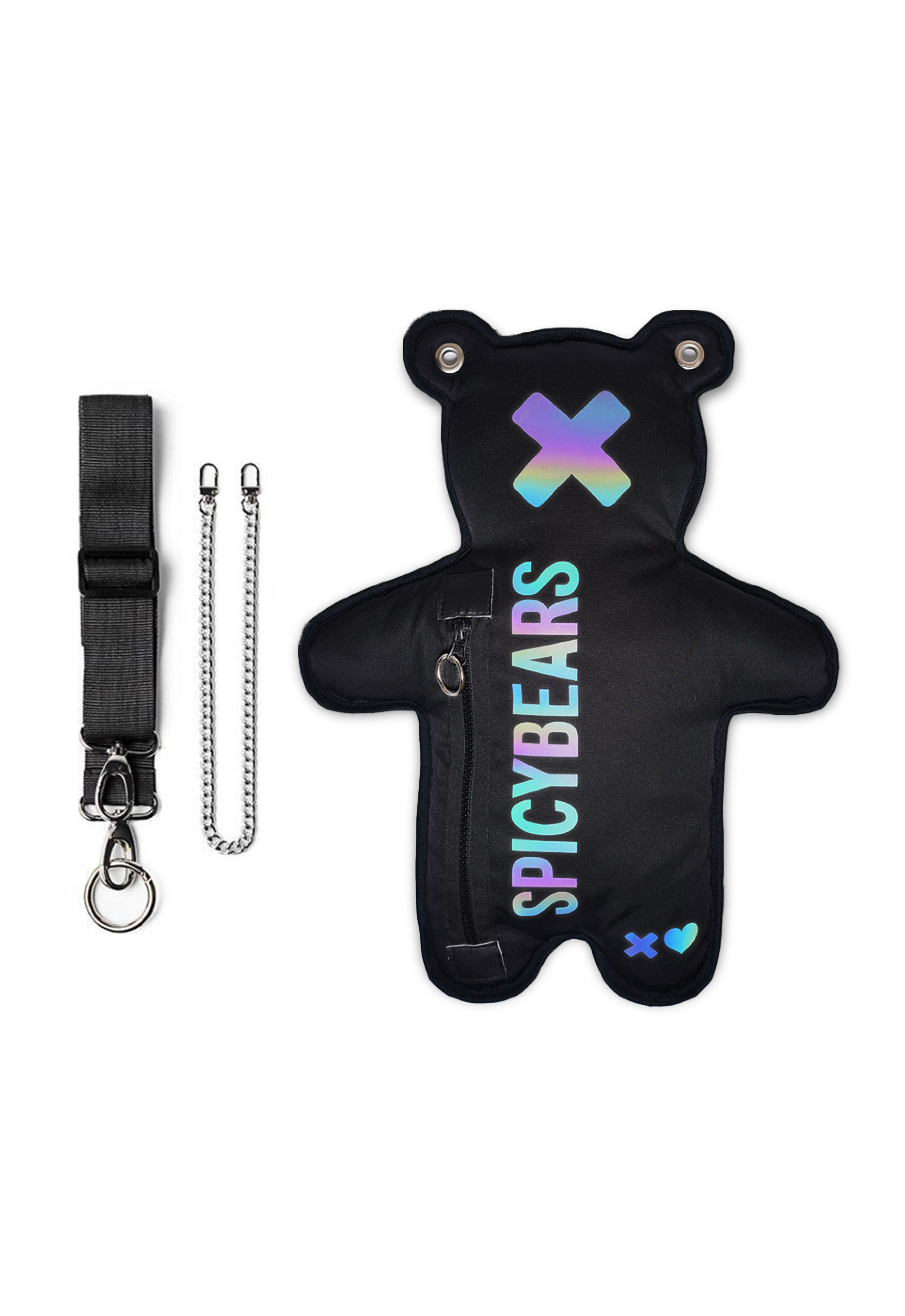 Black |  Multicolor Reflective Bear Bag - SPICYBEARS