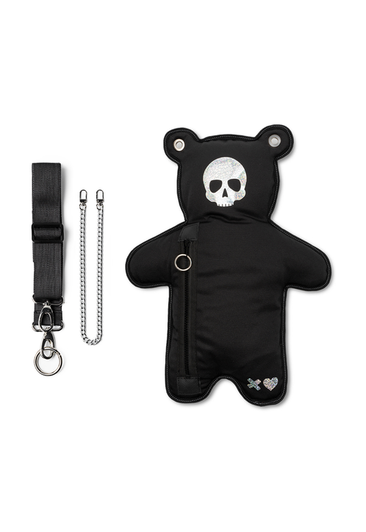 SkullBEARS | Black | Silver Holographic Bear Bag - SPICYBEARS