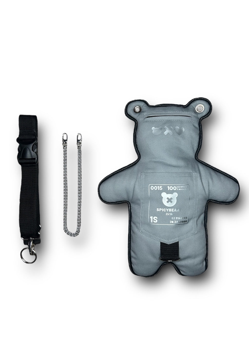 Monochrome | Gray | Silver Bear Bag - SPICYBEARS