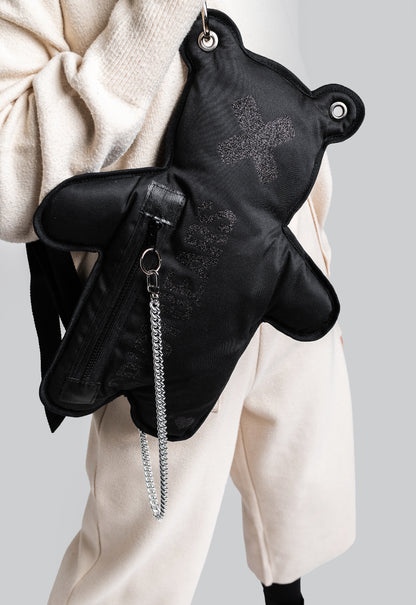 SPICYBEARS Bag with Black Glitter Print - Unisex Streetwear Accessory