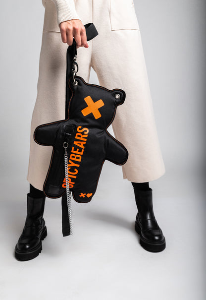 Black | Neon Orange Style Bear Bag - SPICYBEARS - Perfect bag for men and women