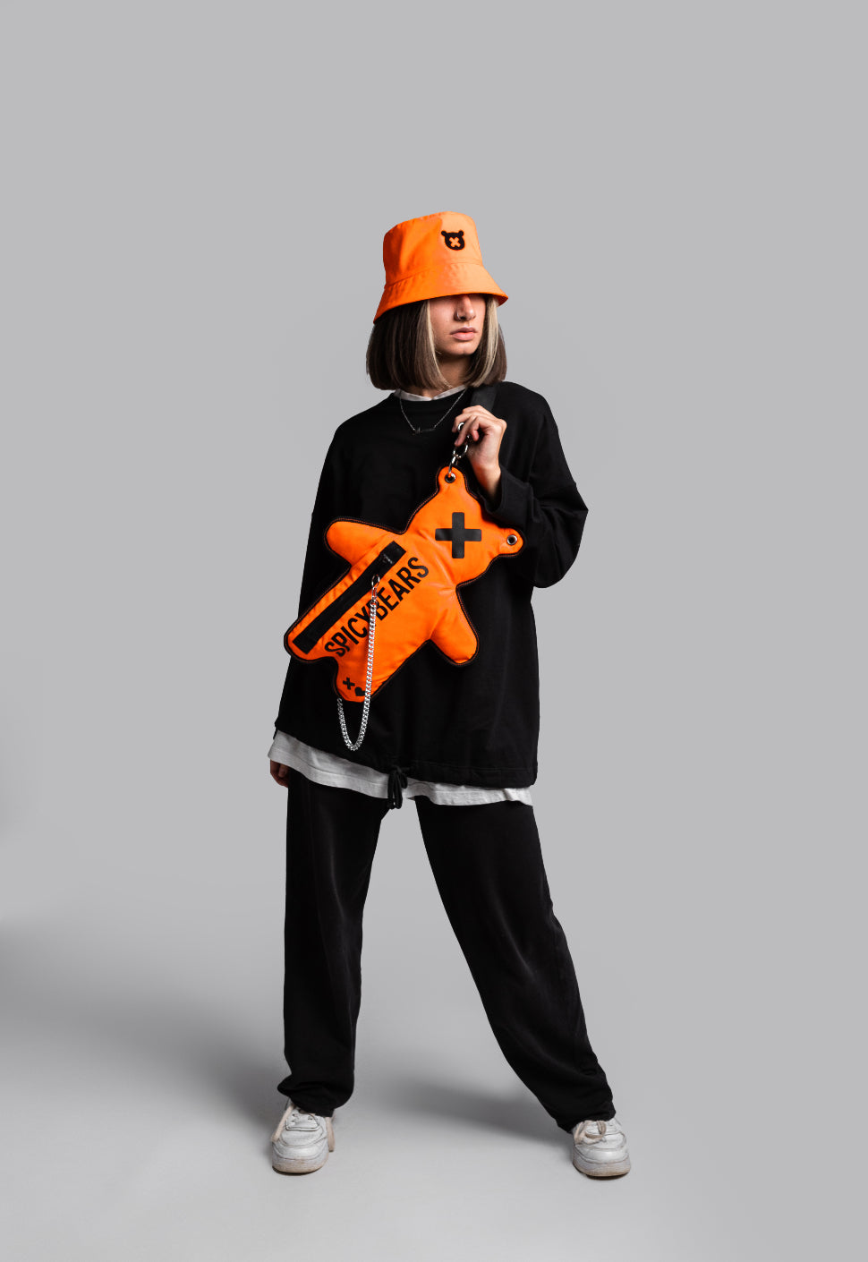 Neon Orange Style SPICYBEARS Bear Bag - Stetement Accessory 