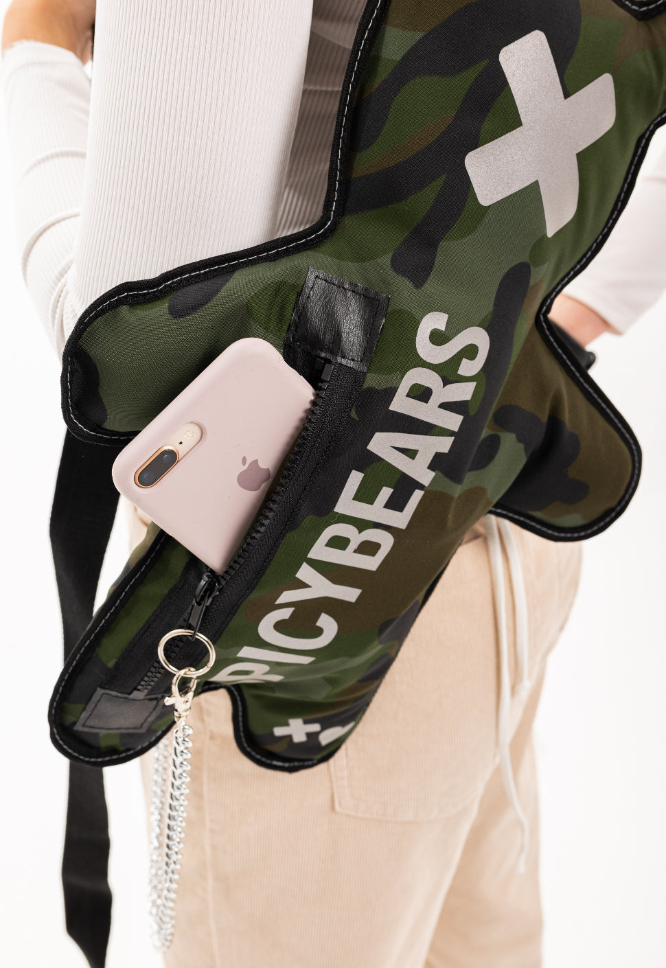 Military | Reflective SPICYBEARS Bag | CamoBEARS Collection with spacious pockets for your Iphone and other essentials