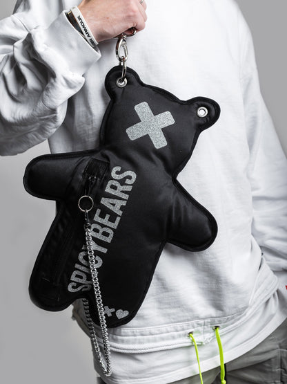 Black | Silver Glitter Style Bear Bag - SPICYBEARS