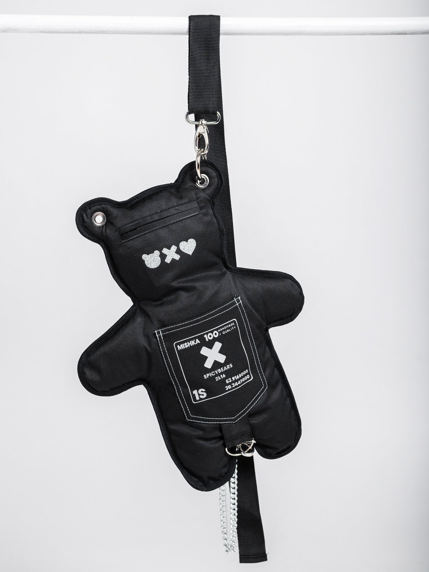 Black | Silver Glitter Style Bear Bag - SPICYBEARS