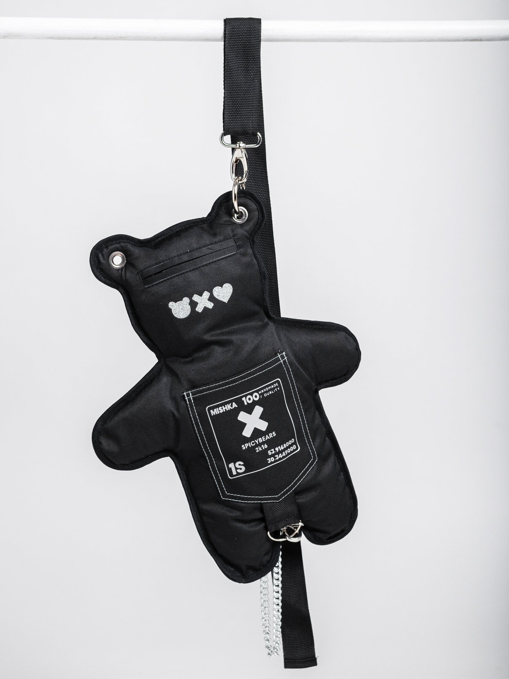 Black | Silver Glitter Style Bear Bag - SPICYBEARS